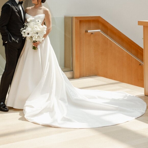 Blanche Bridal Alix Wedding Modern Ballroom Gown with Mesh Cutouts - Picture 9 of 14